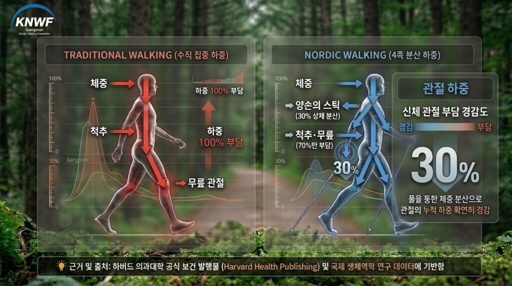 과학적인 노르딕 워킹 폴 각도 및 올바른 보행 자세 메커니즘